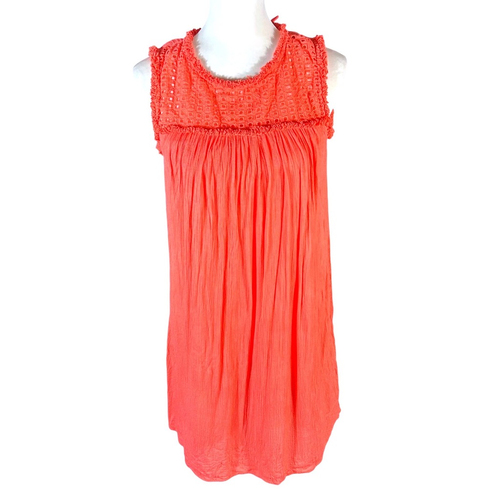 Tommy Bahama Dress Womens S/P Coral Eyelet Lace Tassel Boho Sleeveless TSW91432C